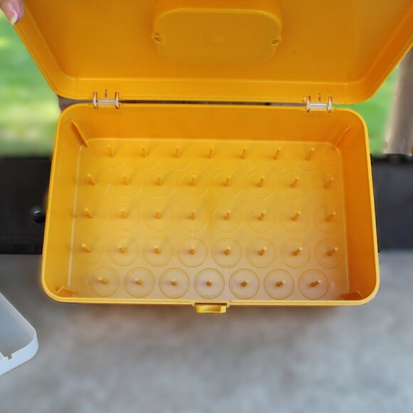 Vintage Wil-Hold Sewing Box โ Mustard Yellow โ Retro Craft Organizer - Picture 4 of 13